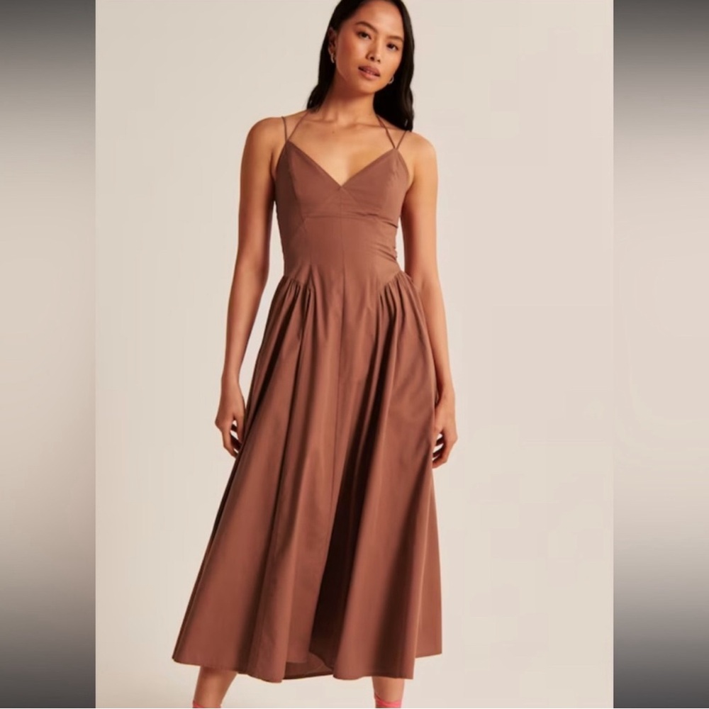 Abercrombie and Fitch Strappy Plunge Corset Maxi Dress